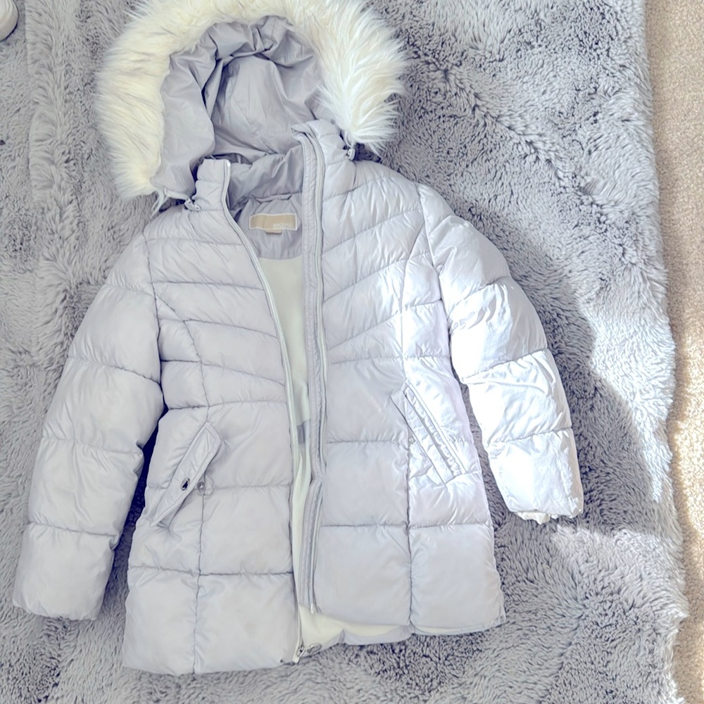 Michael Kors Girls Winter Jacket size 10/12 color:aluminum